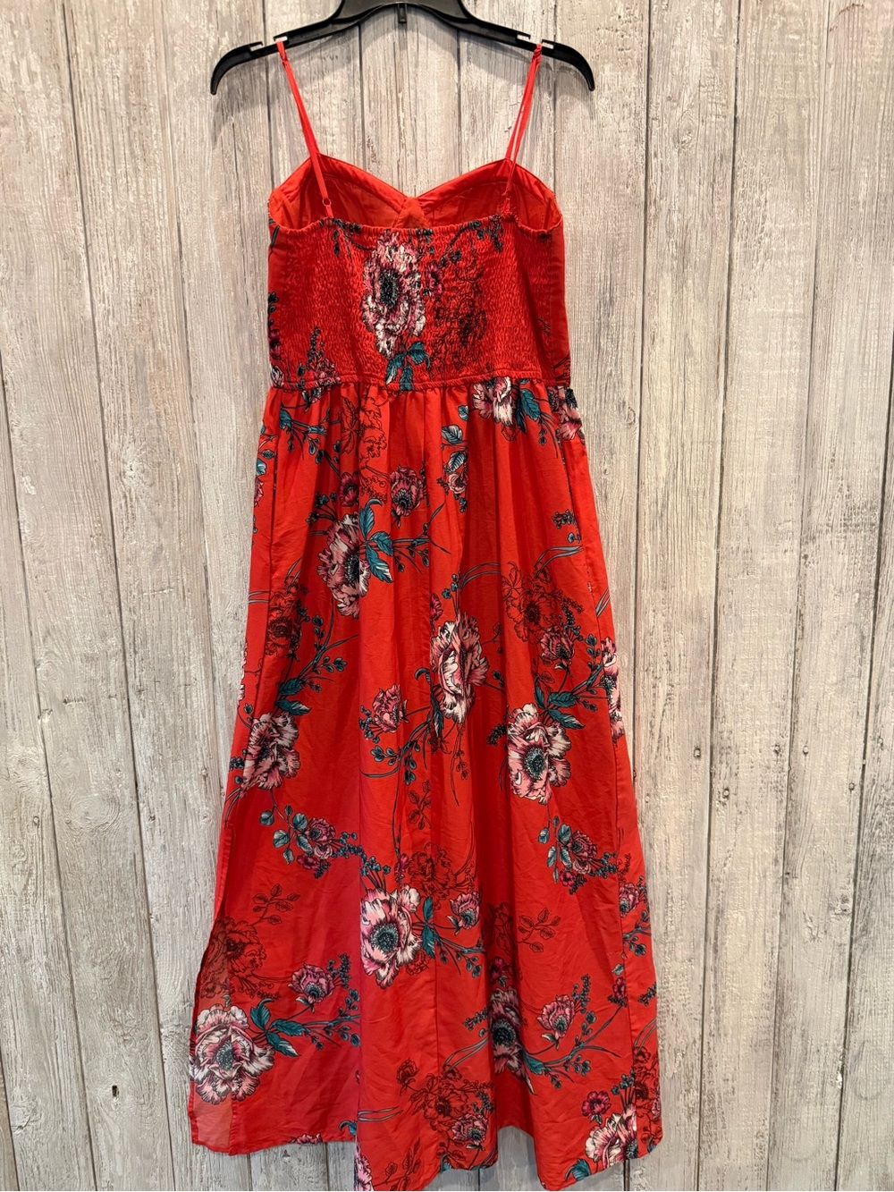 Band of Gypsies Red Floral Maxi Dress with Spaghetti Straps - Picture 6 of 9